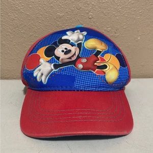 Disney Mickey Mouse 3D Puffy Blue Red Baseball Strapback Hat Cap Youth Toddlers